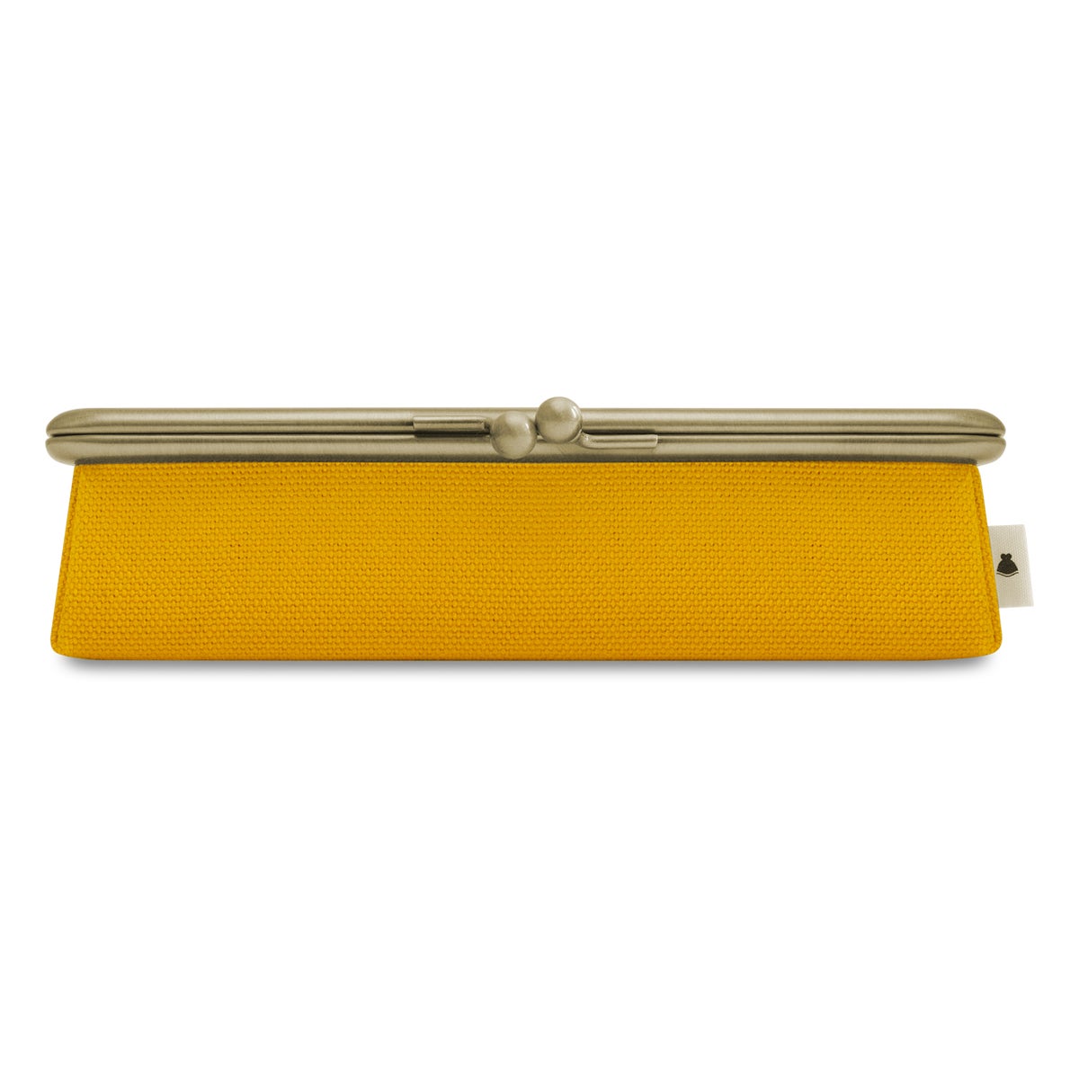 在庫商品】がま口メガネBOX【帆布・綿布（アソート）】※ゆうパケット不可 帆布 無地 山吹（やまぶき）