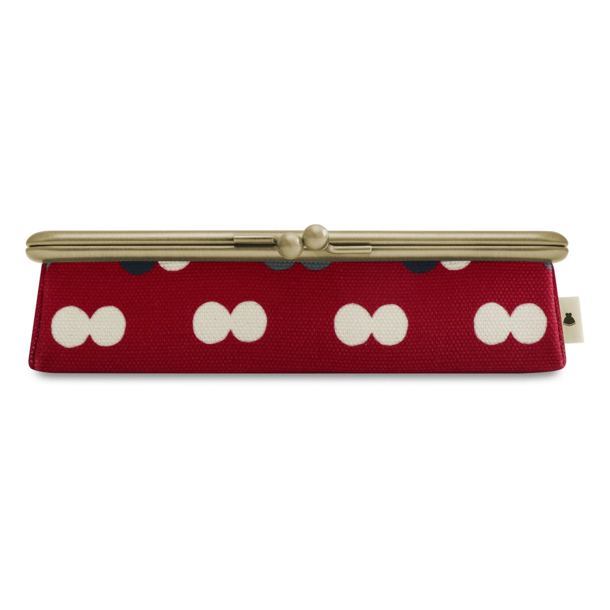 在庫商品】がま口メガネBOX【帆布・綿布（アソート）】※ゆうパケット不可 帆布 にこだま柄 レッド