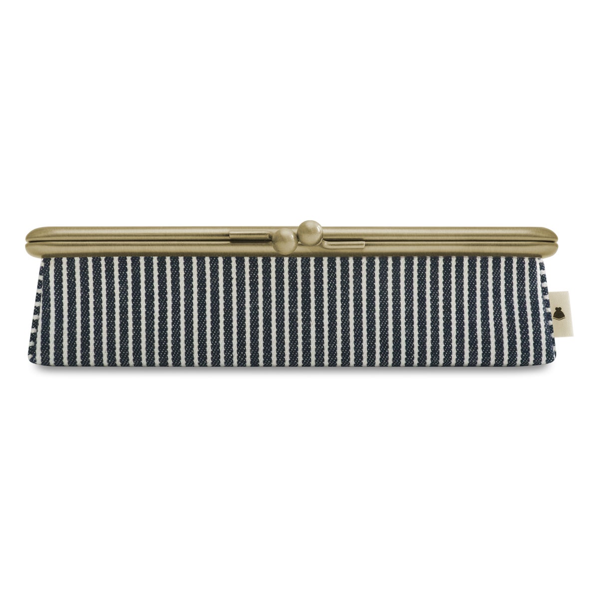 在庫商品】がま口メガネBOX【帆布・綿布（アソート）】※ゆうパケット不可 綿布 ヒッコリー