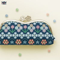 【在庫商品】山型がま口メガネケース【ビーズ】[M便 9/10]