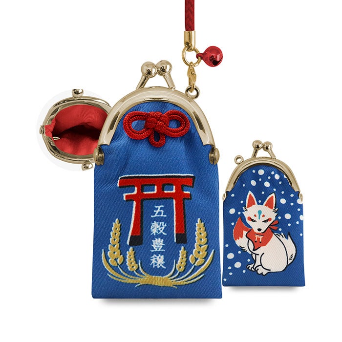 【在庫商品】がま口むすびストラップ【縁起物】 [M便 1/10] 稲荷狐