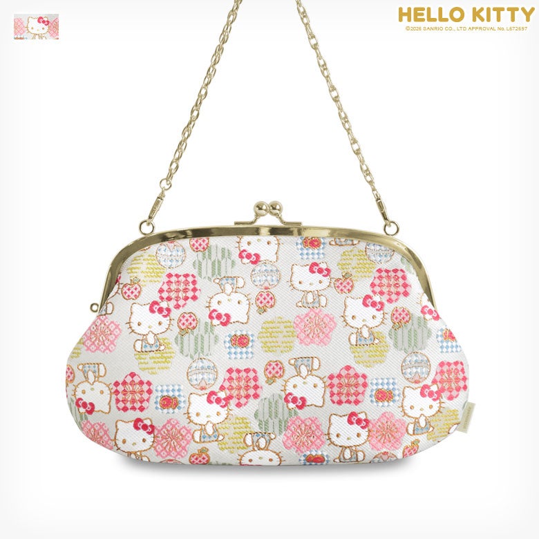 【在庫商品】がま口セカンドバッグ ※ゆうパケット不可 【HELLO KITTYジャガード】 メイン画像