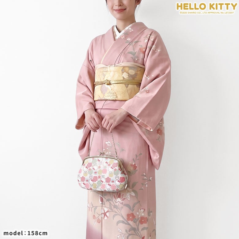 【在庫商品】がま口セカンドバッグ ※ゆうパケット不可 【HELLO KITTYジャガード】