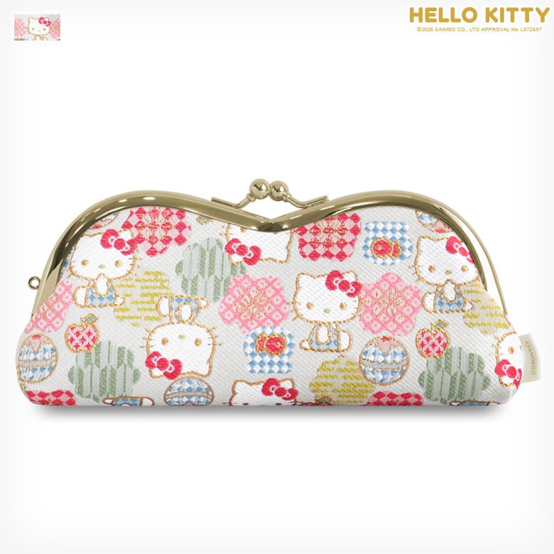 【在庫商品】山型がま口メガネケース【HELLO KITTYジャガード】 [M便 9/10] メイン画像