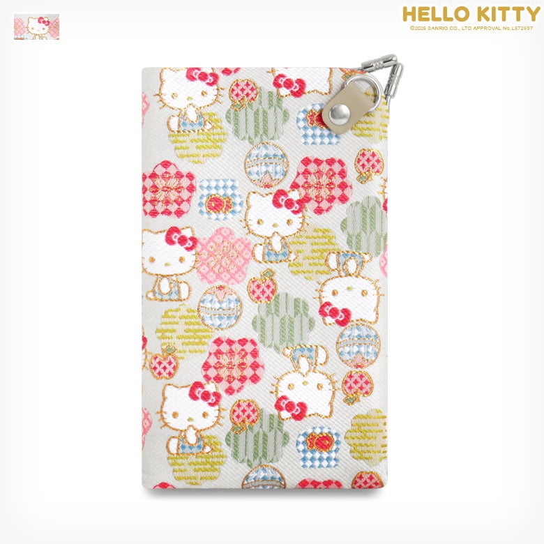 【在庫商品】天溝がま口パスポートケース【HELLO KITTYジャガード】 [M便 1/2] メイン画像