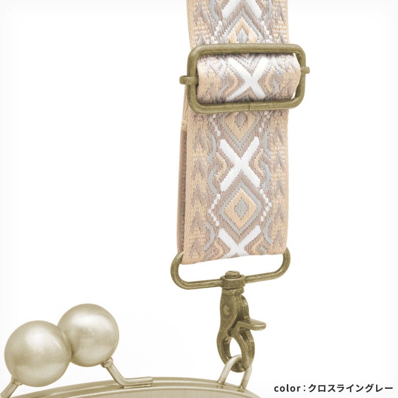 ショルダーBAG用5cm幅テープベルト(柄) クロスライン グレー