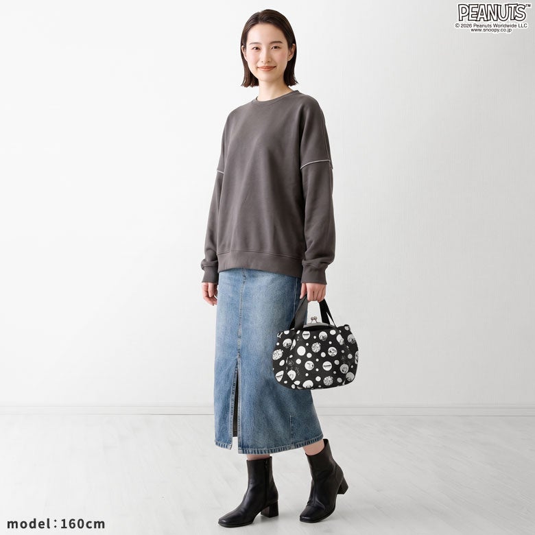がま口バルーントートバッグ【PEANUTS(ドット Sarei)】