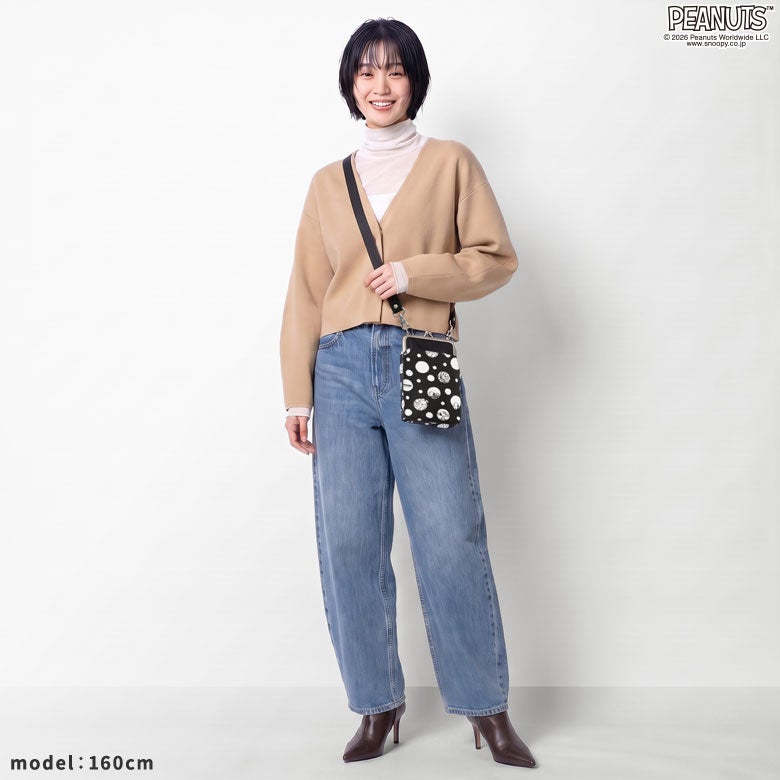 がま口お散歩ポシェット（ハギ）【PEANUTS(ドット Sarei)】