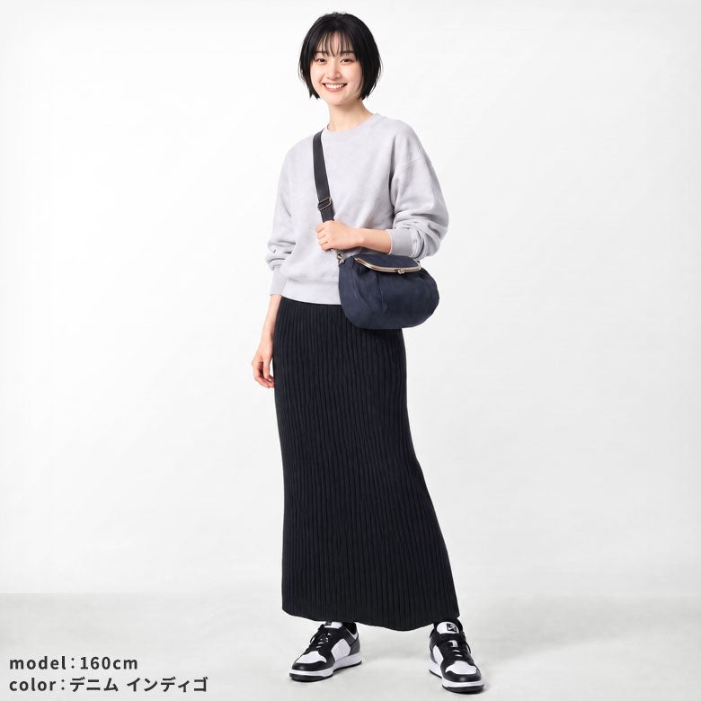 がま口ショルダーバッグころん【デニム インディゴ】